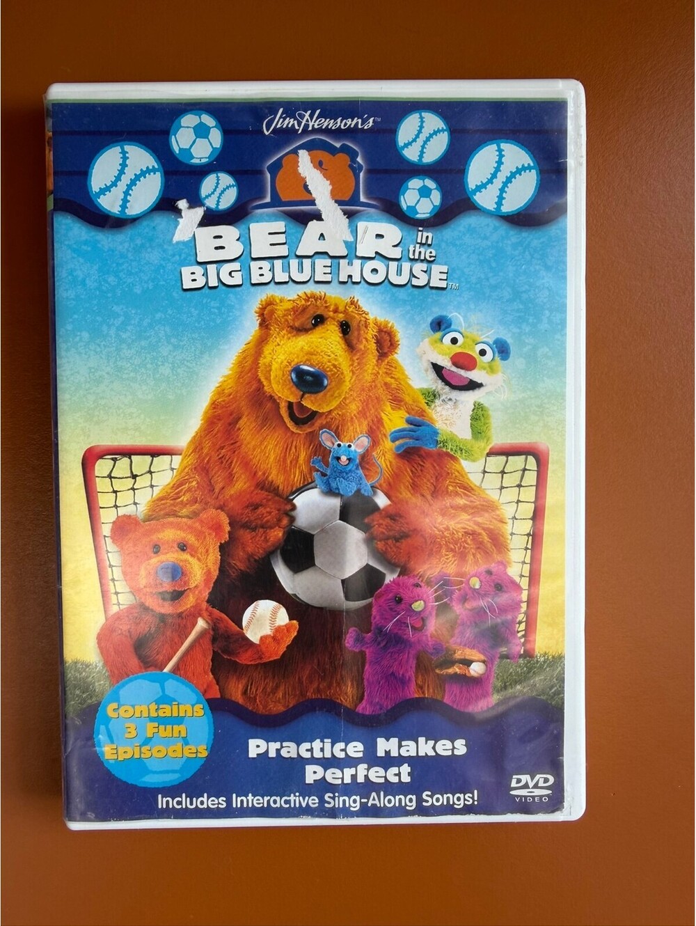 Bear in the Big Blue House Practice Makes Perfect DVD Jim Henson 2003 Tested
